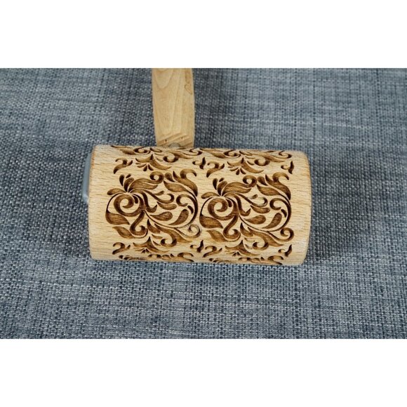STODOLA Engraved Wooden Rolling Bin FOLK DECORATIVE Pattern Baking Design - Picture 7 of 9